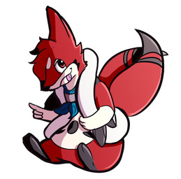 2_tails 3_fingers anthro biped black_feet black_nose black_tail_tip dipstick_tail feet fingers fur hair kerchief long_tail looking_at_viewer male markings multi_tail pink_tongue red_body red_eyes red_fur red_hair red_tail simple_background solo tail tail_markings teeth tongue tongue_out white_background mendobear nintendo pokemon koal_(koalcleaver) floatzel generation_4_pokemon pokemon_(species) 2019 hi_res