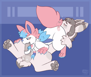 69_position ambiguous_oral balls bodily_fluids cunnilingus fellatio female feral fluffy fusion genitals hair humanoid_genitalia humanoid_penis leg_grab licking male oral paws penile penis ribbonjob ribbons saliva sex thigh_grab tongue vaginal wings x-ray_view conditional_dnp pocketpaws nintendo pokemon azalea_(sylmin) eeveelution generation_4_pokemon generation_6_pokemon hybrid legendary_pokemon pokemon_(species) shaymin sky_forme_shaymin sylveon 2d_animation animated frame_by_frame