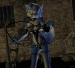 anthro bdsm blue_body blue_fur blue_hair bondage bound dominatrix dungeon female fur hair shy solo tail whip white_body white_fur big-o666 nintendo star_fox krystal_(charleyfox) krystal_(star_fox) canid canine fox mammal 3d_(artwork) digital_media_(artwork) source_filmmaker_(artwork)