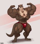 4_toes 5_fingers anthro biceps big_muscles brown_body brown_fur brown_nipples brown_nose bulge clothed clothing detailed_bulge feet fingers flexing fur huge_muscles humanoid_hands looking_at_viewer male muscular muscular_anthro muscular_male nipples plantigrade simple_background smile solo speedo standing swimwear toes topless whiskers karrnade friday_(friday_otter) giant_otter mammal mustelid otter river_otter 2021 hi_res