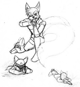 anthro armor clothing fatigues female gun headgear helmet kneeling lying_on_ground military military_uniform on_ground one_eye_closed ranged_weapon rifle sniper sniper_rifle solo uniform weapon reddragonkan canid canine canis mammal wolf character_request low_res monochrome sketch