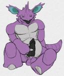 balls black_penis black_tongue claws erection feral generation_1_pokemon genitals hi_res horn looking_at_viewer male masturbation nidoking nintendo open_mouth penile penile_masturbation penile_spines penis pokemon pokemon_(species) purple_balls python13rp scalie simple_background solo tongue tongue_out traditional_media_(artwork) white_background yaroul