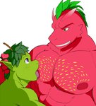 abs anthro apple athletic athletic_anthro athletic_intersex big_dom_small_sub big_nipples big_pecs cheek_spikes dominant duo eye_contact facial_spikes food fruit green_body green_eyes green_skin grin horn intersex leaf leaf_hair licking looking_at_another male male/male muscular muscular_anthro muscular_male nipple_fetish nipple_lick nipple_play nipples open_mouth pecs plant plant_hair pseudo_hair purple_eyes purple_tongue red_body red_nipples red_skin seed simple_background size_difference smile spikes spikes_(anatomy) stem strawberry teeth tongue tongue_out geng mythology benton_(geng) crispin_(geng) dragon elemental_creature flora_fauna food_creature fruit_dragon living_fruit mythological_creature mythological_scalie scalie 2017 colored shaded