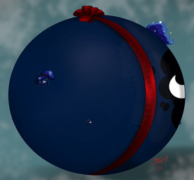 accessory belly belly_expansion big_belly blue_background blue_body blue_eyes blue_hair blue_horn blue_sclera blue_tail blueberry_inflation blush body_inflation bow_ribbon cutie_mark expansion female feral hair hair_accessory hair_bow hair_ribbon holidays hooves horn huge_belly hyper hyper_belly hyper_inflation immobile inflation red_bow ribbons round_body simple_background smile solo spherical_inflation sunken_limbs tail three-quarter_view white_hooves mitsi1991 christmas friendship_is_magic hasbro my_little_pony princess_luna_(mlp) equid equine horse mammal pony 2025 colored digital_media_(artwork) hi_res shaded signature