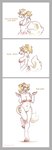 after_transformation anthro blush breasts comic dialogue digitigrade english_text female genitals hair hi_res hyena mammal nipples nude ponytail pussy simple_background smile solo spotted_hyena strawberrytfs text transformation underbite white_background