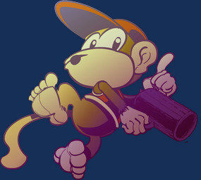 5_toes barefoot bottomless brown_body brown_fur clothed clothing featureless_crotch feet fur gun handgun hat headgear headwear male ranged_weapon soles solo toes weapon skipperwing donkey_kong_(series) nintendo diddy_kong haplorhine mammal monkey primate 2018 alpha_channel