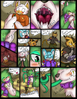 5_fingers all_fours anthro areola black_nose blue_body blue_eyes blue_fur blush bodily_fluids breasts clitoris clothed clothing exclamation_point eyebrows eyelashes eyes_closed female female_pred fingers fur genitals green_body green_eyes green_fur green_hair group hair heart_symbol internal multicolored_body multicolored_fur neck_bulge nipples nude open_mouth oral_vore orange_body orange_fur question_mark saliva scarf simple_background size_difference smile soft_vore teeth text tongue two_tone_body two_tone_fur vore vulva white_body white_fur yellow_body yellow_fur e-01 wolfeddown faith_(e-01) glass_(e-01) myen_(e-01) natalie_(e-01) zero_one canid canine canis felid feline fox lynx mammal wolf zerian_(species) 2017 absurd_res comic digital_media_(artwork) english_text hi_res