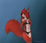 abstract_background anthro biped blue_eyes blush bra breasts breath clothed clothing female frilly hair happy panties panting partially_clothed pose red_hair simple_background skimpy small_breasts smile solo speedpaint standing underwear oonami ami_(oonami) eurasian_red_squirrel mammal rodent sciurid tree_squirrel 2015 hi_res portrait sketch three-quarter_portrait watermark