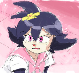 accessory anthro asian_clothing black_body black_fur clothed clothing cosplay east_asian_clothing fangs female flower fur hair_accessory japanese_clothing japanese_school_uniform multicolored_body multicolored_fur open_mouth parody pink_eyes plant red_nose school_uniform screencap_redraw serafuku solo teeth tile two_tone_body two_tone_fur uniform smekbo animaniacs animaniacs_(2020) anime-aniacs hulu sailor_moon_(series) sailor_moon_redraw_challenge toei_animation warner_brothers dot_warner inkblot mammal 2020 crossover meme