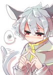 blush capelet clothed clothing female grey_hair hair red_eyes short_hair solo tail tail_motion tailwag sabitare touhou nazrin animal_humanoid humanoid mammal mammal_humanoid mouse_humanoid murid murid_humanoid murine murine_humanoid rodent rodent_humanoid absurd_res hi_res