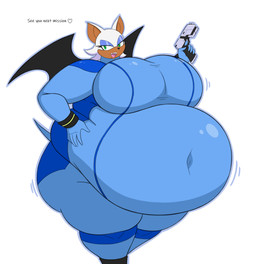 5_fingers anthro bat_wings belly big_belly big_breasts big_butt black_nose blue_outline breasts butt cosplay crossover_cosplay dark_body dark_skin eyelashes eyeshadow fangs female fingers green_eyes gun hair heart_symbol holding_gun holding_object holding_ranged_weapon holding_weapon huge_belly huge_breasts huge_butt hyper hyper_belly hyper_breasts hyper_butt makeup membrane_(anatomy) membranous_wings morbidly_obese morbidly_obese_anthro morbidly_obese_female obese obese_anthro obese_female open_mouth open_smile outline overweight overweight_anthro overweight_female ranged_weapon short_tail simple_background smile smiling_at_viewer solo standing tail talking_to_viewer teeth text three-quarter_view tongue weapon white_background white_hair wings zero_suit mizz-britt metroid nintendo sega sonic_the_hedgehog_(series) rouge_the_bat samus_aran bat mammal 2026 absurd_res crossover digital_media_(artwork) english_text hi_res