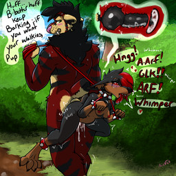 anthro asphyxiation bindle_carry bodily_fluids bracelet breath_play cervical_penetration choking collar collar_only cum cum_in_uterus cum_in_vagina cum_inside exhibitionism female forest genital_fluids internal internal_vaginal jewelry knot_hanging knotting leash leash_hanging leash_pull male male/female nude penetration plant public public_nudity spiked_bracelet spiked_collar spikes tree uterus vaginal vaginal_penetration walking acev canid canine canis dobermann domestic_dog mammal pinscher sabertooth_feline 1:1 absurd_res hi_res