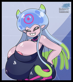 areola areola_slip belly big_belly big_breasts big_butt black_border black_eyes border bottom_heavy breasts butt clothed clothing female huge_belly huge_breasts humanoid_pointy_ears pink_areola pink_body pink_skin pointy_ears pregnant pregnant_female pregnant_humanoid pseudo_hair shortstack shortstack_female simple_background skinsuit smile smiling_at_viewer solo tentacle_hair tentacles thick_thighs tight_clothing wide_hips blazkenzxy bandai_namco digimon animal_humanoid aquatic aquatic_humanoid cnidarian cnidarian_humanoid digimon_(species) humanoid jellyfish jellyfish_humanoid jellymon medusozoan medusozoan_humanoid 2025 absurd_res digital_drawing_(artwork) digital_media_(artwork) hi_res signature