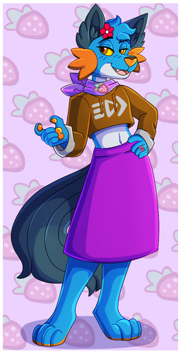 4_toes accessory ambiguous_gender anthro border bottomwear brown_clothing brown_crop_top brown_pupils brown_shirt brown_topwear clothing crop_top crop_top_hoodie feet fin flower flower_in_hair food fruit hair hair_accessory hand_on_hip handpaw head_tuft long_sleeves midriff multicolored_body open_mouth orange_gills orange_nose orange_pawpads orange_sclera pattern_background pawpads paws persim_berry persim_scarf pink_ring plant pokemon_berry pupils purple_bottomwear purple_clothing purple_skirt ring sassy shirt simple_background skirt solo standing tail tail_fin toes topwear tuft two_tone_body white_border icefire nintendo pokemon pokemon_mystery_dungeon spike_chunsoft splatoon xevy canid canine canis generation_3_pokemon hybrid mammal pokemon_(species) swampert wolf hi_res