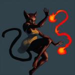 anthro breasts clothed clothing female fire magic magic_user nightgown solo white_nightgown thekyleishere soot_(ragamuffins) domestic_cat felid feline felis mammal 1:1