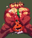 3_heads 5_fingers ^o^ abs anthro belly biceps big_biceps big_muscles big_nipples big_penis biped blush bodily_fluids breath brown_body brown_fur brown_nose cum cum_everywhere cum_in_pumpkin cum_on_chest cum_on_ground cum_on_self cumshot drooling ejaculation erection eyes_closed fingers food food_fetish foreskin front_view fruit fur genital_fluids genitals holding_object holidays howl huge_muscles huge_penis humanoid_genitalia humanoid_penis improvised_sex_toy jack-o'-lantern looking_pleasured male manly mature_anthro mature_male messy multi_head multifur muscular muscular_anthro muscular_male necktie nipples nude open_mouth open_smile orgasm orgasm_face panting paws pecs penetrating_pumpkin penis plant pumpkin pumpkin_masturbation retracted_foreskin saliva simple_background sitting smile solo spread_legs spreading teeth thick_penis tongue tongue_out vein veiny_penis cursedmarked european_mythology greek_mythology halloween mythology bamwuff canid canid_demon canine canis cerberus demon domestic_dog hellhound mammal mythological_canine mythological_creature wolf hi_res