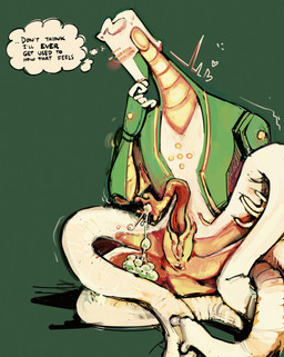 animal_genitalia anus blush blush_lines bodily_fluids cybernetics egg egg_from_urethra flared_penis genital_fluids genital_slit genitals green_background green_markings heart_symbol hearts_around_head herm hybrid_genitalia hybrid_penis intersex long_tail machine maleherm markings multicolored_body nude orange_markings oviposition ovipositor penis simple_background sitting solo tail text thought_bubble unusual_anatomy unusual_genitalia unusual_penis urethral vulva white_body pettypalps alien android cyborg humanoid robot english_text hi_res