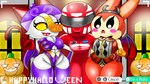 anthro breast_grab breasts clothing costume female food fruit genitals group hand_on_breast hip_grab holidays male male/female plant poker pumpkin pussy racer thick_thighs wide_hips blazedscarf animal_crossing asian_mythology chinese_mythology east_asian_mythology halloween mythology nintendo bunnie_(animal_crossing) olivia_(animal_crossing) villager_(animal_crossing) felid feline jiangshi lagomorph leporid mammal rabbit undead vampire 16:9 hi_res widescreen