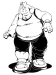 anthro bottomwear clock clothing female overweight overweight_anthro overweight_female running_shoes shirt shorts spandex spandex_shorts tank_top tight_bottomwear tight_clothing tight_shorts topwear watch wristwatch silverscarf undertale undertale_(series) toriel boss_monster_(undertale) bovid caprine goat mammal 2018 black_and_white low_res monochrome