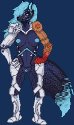 anthro cybernetics female genitals glowing glowing_body glowing_genitalia glowing_nipples machine nipples solo schrade onyx_flake_(frostflake) android canid mammal robot alpha_channel digital_media_(artwork) pixel_(artwork)