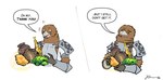 anthro armor beak clothing humor items male solo text wings xanadium elden_ring elden_ring_nightreign fromsoftware guardian_(nightreign) avian bird english_text