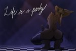 anthro backsack balls big_butt bottomwear butt clothed clothing genitals hand_behind_head hand_on_butt looking_at_viewer machine male pants perineum pose scut_tail short_tail solo tail topless undressing geno28 five_nights_at_freddy's scottgames spring_bonnie_(fnaf) humanoid lagomorph leporid mammal rabbit robot 2021 hi_res pinup watermark