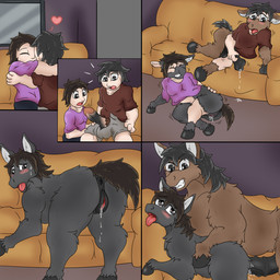 animal_genitalia animal_penis animal_vulva anthro anus balls bodily_fluids clothed clothing duo equine_genitalia equine_penis equine_vulva erection female feral genital_fluids genitals glans heart_symbol male male/female penetration penile penile_penetration penis penis_in_vagina sex species_transformation tongue tongue_out transformation vaginal vaginal_fluids vaginal_penetration vulva edward10186 equid equine horse mammal werecreature wereequine werehorse 1:1 comic