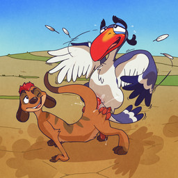 anal anal_penetration arched_back beak blue_body blue_feathers bodily_fluids butt cum cum_in_ass cum_inside cum_on_butt duo erection feathers feet feral feral_on_feral feral_penetrated feral_penetrating feral_penetrating_feral flapping from_behind_position fur genital_fluids genitals hair looking_pleasured male male/male male_feral male_penetrated male_penetrating male_penetrating_male one_eye_closed orgasm outside penetration penile penile_penetration penis penis_in_ass perching_position red_hair semi-anthro sex shadow striped_body striped_fur stripes tail talons tan_body tan_fur toes wings wink argon_vile disney the_lion_king timon zazu_(the_lion_king) avian bird bucerotiform herpestid hornbill mammal meerkat 1:1 hi_res