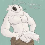 big_penis bottomwear clothed clothing foreskin fur genitals humanoid_genitalia humanoid_penis male pants partially_clothed penis solo tight_clothing topless topless_male vein veiny_penis white_body white_fur palister35 arthropod insect lepidopteran moth hi_res