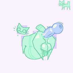 anal animal_genitalia animal_penis anus balls bodily_fluids butt canine_genitalia canine_penis cum cum_in_ass cum_inflation cum_inside cum_on_ground duo emoticon erection feral genital_fluids genitals green_body inflation knot male motion_lines one_eye_closed penis presenting presenting_hindquarters quadruped rear_view sex simple_background sweat toony wink shay_the_bunny felid feline mammal 1:1 hi_res