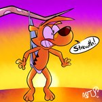 blush briefs bulge clothing hanging_wedgie male solo sunset underwear wedgie squirrelfromthesouth ty_the_tasmanian_tiger_(series) ty_the_tasmanian_tiger dasyuromorph mammal marsupial recently_extinct_species thylacine 1:1