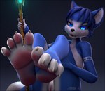 4_toes anthro claws curling_toes feet female foot_fetish foot_focus genitals hindpaw humanoid_feet magic nude pawpads paws pink_pawpads plantigrade pussy soles solo spread_toes staff toes nouvaera nintendo star_fox krystal_(kaylafox) krystal_(star_fox) canid canine fox hybrid mammal 3d_(artwork) digital_media_(artwork) hi_res