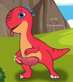 blue_eyes erection feral genitals male penis presenting presenting_penis semi-anthro solo tongue tongue_out young young_feral young_male marvispot84 dino_ranch disney blitz_(dino_ranch) dinosaur diplodocid diplodocoid dromaeosaurid prehistoric_species reptile saurischian sauropod sauropodomorph scalie theropod velociraptor absurd_res hi_res