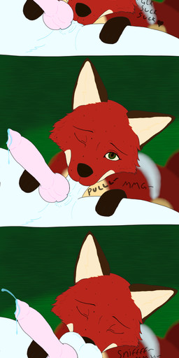 animal_genitalia animal_penis ball_sniffing ball_suck ball_tuft ball_tugging balls black_nose black_spots blue_body blue_cum blue_fur bodily_fluids brown_ears canine_genitalia canine_penis cheek_bulge colored_cum comic_panel cum cum_drip cum_on_penis dripping duo edging eye_contact eyebrows eyes_closed female feral fur genital_fluids genitals green_eyes heart_symbol knot knotted_penis looking_at_another looking_at_viewer male male/female markings nature nature_background one_eye_closed oral penis pink_penis red_body red_fur sex simple_background sniffing spots spotted_body spotted_fur sucking tuft unusual_bodily_fluids unusual_cum unusual_genital_fluids white_body white_fur wink winking_at_viewer ninafoxxo bruma_(ninafoxxo) sebille_(lavamouse) arctic_fox canid canine fox mammal red_fox true_fox absurd_res comic hi_res