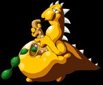 3_fingers anthro belly belly_inflation black_eyes cheek_bulge featureless_feet feet fingers glistening glistening_body glistening_eyes half-closed_eyes hose hose_in_butt hose_inflation inflating inflation inflation_fetish liquid_inflation male musical_instrument narrowed_eyes playing_saxophone saxophone solo spiked_tail spikes spikes_(anatomy) tail water_inflation wind_instrument woodwind_instrument yellow_body yellow_sclera captainethanfoxtail gumby_(series) mythology prickle_(gumby) dinosaur dragon hybrid mythological_creature mythological_scalie prehistoric_species reptile scalie 2023 alpha_channel colored digital_drawing_(artwork) digital_media_(artwork) shaded