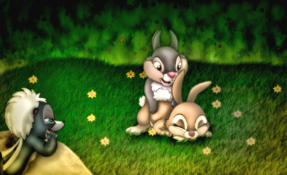 3_toes all_fours being_watched blue_eyes doggystyle eyes_closed feet female feral flower from_behind_position group looking_at_another male male/female outside penetration plant sex spread_legs spreading toes voyeur amegared bambi_(film) disney blossom_(bambi) flower_(bambi) thumper_(disney) hare lagomorph leporid mammal mephitid rabbit skunk striped_skunk