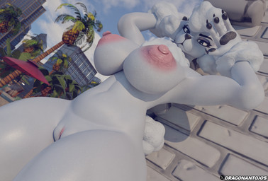 4_fingers anthro areola aroused beach big_breasts bikini bite black_claws breasts claws clothing detailed_background exhibitionism eyebrows fangs female fingers fluffy fluffy_chest fluffy_ears fluffy_hair genitals glistening glistening_areola glistening_nipples hair head_tuft hiding hiding_behind_object hiding_behind_wall long_ears long_snout nipples nude pink_areola pink_nipples presenting presenting_breasts presenting_vulva puffy_areola puffy_nipples purple_clothing raised_eyebrows risky_nudity snout solo swimwear teeth tuft two-piece_swimsuit vulva white_breasts dragonantojos twilightv0ids_(modeler) epic_games fortnite fortnite:_battle_royale lady_poodlina canid canine canis domestic_dog mammal poodle 2026 3d_(artwork) absurd_res digital_media_(artwork) hi_res