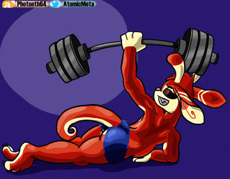4_fingers antennae_(anatomy) anthro athletic athletic_anthro athletic_male clothing dipstick_antennae exercise fingers furaffinity_logo grin lying male multicolored_antennae on_side presenting purple_background simple_background slightly_chubby smile solo thick_thighs tight_clothing tight_underwear twitter_logo weightlifting weights workout atomicmeta disney furaffinity lilo_and_stitch twitter fan_character ferlo alien experiment_(lilo_and_stitch) 2020 aliasing digital_media_(artwork)