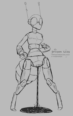 ambiguous_gender anthro bodily_fluids featureless_crotch genital_fluids machine oil oil_spill peeing solo unusual_bodily_fluids unusual_genital_fluids unusual_urine urine dragonlady_(artist) robot robot_anthro hi_res monochrome sketch