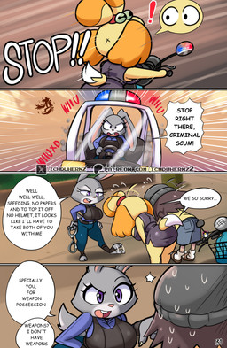 1_wing anthro bent_over biped bottomwear bowing breasts butt clothed clothing cuff_(restraint) detailed_background dipstick_tail driving eyelashes female fur grey_body group handcuffs male markings metal_cuffs motorcycle outside pupils purple_eyes restraints tail tail_markings text thick_thighs topwear vehicle wings yellow_body ichduhernz animal_crossing disney final_fantasy final_fantasy_vii nintendo square_enix stop_right_there_criminal_scum zootopia isabelle_(animal_crossing) judy_hopps sephiroth_(final_fantasy_vii) villager_(animal_crossing) canid canine canis domestic_dog european_rabbit human lagomorph leporid mammal oryctolagus rabbit shih_tzu toy_dog 2025 absurd_res english_text hi_res