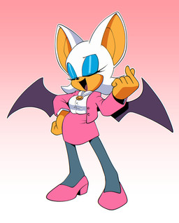 anthro blue_eyeshadow breasts clothed clothing cosplay dress eyelashes eyes_closed eyeshadow female footwear fur gradient_background high_heels legwear lipstick makeup medium_breasts open_mouth shoes simple_background smile solo text white_body white_fur wings thenovika idw_publishing sega sonic_the_hedgehog_(comics) sonic_the_hedgehog_(idw) sonic_the_hedgehog_(series) jewel_the_beetle rouge_the_bat arthropod bat beetle insect mammal 2026 absurd_res digital_media_(artwork) english_text hi_res