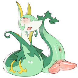 2_penises animal_genitalia animal_penis anus blush blush_lines bodily_fluids dripping erection feral genital_fluids genital_slit genitals glistening glistening_body glistening_eyes glistening_genitalia glistening_penis green_body hemipenes looking_at_viewer male male_feral multi_genitalia multi_penis multicolored_body multicolored_eyes open_mouth orange_eyes penis pink_anus pink_penis pointy_ears precum precum_drip quadruped red_eyes serpentine simple_background solo sweat sweaty_face tapering_penis teeth tongue two_tone_eyes white_background white_body yellow_body yellow_inner_ear exige nintendo pokemon generation_5_pokemon pokemon_(species) reptile scalie serperior 1:1 2026 absurd_res digital_drawing_(artwork) digital_media_(artwork) hi_res