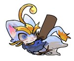 blue_eyes blush bodily_fluids female feral fur simple_background solo tail podo league_of_legends riot_games tencent yuumi_(lol) domestic_cat felid feline felis mammal digital_media_(artwork) hi_res