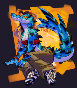 anthro biped bottomwear breasts butt claws clothed clothed_anthro clothed_female clothing countershade_torso countershading female finger_claws fingers footwear fully_clothed fully_clothed_anthro fully_clothed_female hair looking_up pants scales shoes solo tail topwear fivel crocodile crocodilian reptile scalie 2025 digital_drawing_(artwork) digital_media_(artwork) hi_res