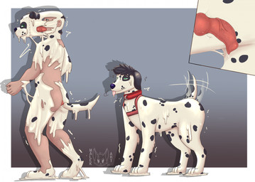 animal_genitalia animal_mask animal_penis anthro balls bodily_fluids canine_genitalia canine_penis feral fur genitals goo_transformation human_to_feral knot knotted_penis knotting male mask nude oral oral_knotting oral_penetration penetration penis pup_mask sex simple_background solo species_transformation tail transformation transformation_by_substance transformation_sequence malekart canid canine mammal digital_drawing_(artwork) digital_media_(artwork) hi_res shaded signature