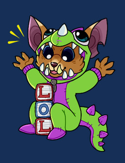 anthro biped block clothing costume fur furry_wearing_fursuit fursuit male open_mouth simple_background sitting smile solo transparent_background tusks young young_anthro caffeinecat league_of_legends riot_games tencent gnar_(lol) mammal yordle 2014 alpha_channel low_res
