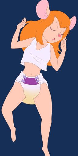 anthro bodily_fluids clothed clothing diaper eyes_closed feet female genital_fluids lying navel on_back open_mouth peed simple_background sleeping solo toes transparent_background unclean_diaper urine used_diaper wearing_diaper wet wet_clothing wet_diaper deviantdaredevil chip_'n_dale_rescue_rangers disney gadget_hackwrench mammal mouse murid murine rodent absurd_res alpha_channel hi_res