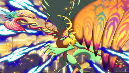 ambiguous_gender antares_(kirby_and_the_forgotten_land) anthro antlers biped chest_tuft city cityscape colored_nails countershade_torso countershading detailed_background digitigrade dipstick_tail fighting_pose fingernails fluffy fluffy_tail fur head_wings holding_melee_weapon holding_object holding_polearm holding_spear holding_weapon horn huge_wings markings melee_weapon mouthless multicolored_body multicolored_eyes multicolored_fur nails neck_tuft orange_body orange_fur outside pink_eyes polearm pose pupils purple_fingernails purple_nails purple_sclera solo spear sunrise tail tail_markings tan_body tan_fur teal_body teal_eyes teal_fur three-quarter_view tuft unusual_wing_placement weapon wings moko_(4702557) kirby_(series) kirby_and_the_forgotten_land nintendo fecto_elfilis alien chinchilla chinchillid mammal rodent starling_(kirby) 2022 colorful_theme digital_drawing_(artwork) digital_media_(artwork) full-length_portrait japanese_description portrait
