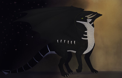 2_horns ambiguous_gender black_body black_wings green_eyes green_sclera horn long_neck long_tail looking_forward mouth_closed nails pupils simple_background solo spread_wings standing tail white_body wings leprzil mythology lepr_(leprzil) dragon mythological_creature mythological_scalie scalie 2020 colored_sketch digital_media_(artwork) hi_res sketch