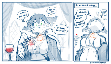 5_fingers anthro biped breasts clothed clothed_anthro clothed_female clothing female fingers front_view fur hair inside navel solo spots text conditional_dnp tom_fischbach twokinds alice_reed felid feline keidran lynx mammal 2026 comic digital_drawing_(artwork) digital_media_(artwork) english_text hi_res